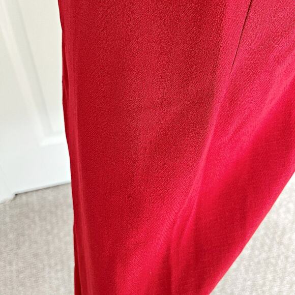 Vintage Nanette Lepore Red Satin Mini V-neck Dress - Picture 11 of 11